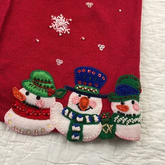 Vintage Heirloom Collectibles Christmas Embroidered Cardigan size Small - Picture 4 of 9